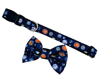 Premium Space Dog Collar with BowTie